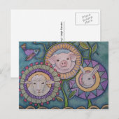 Carte postale 'Quelqu'un pas quelque chose' (Devant / Derrière)