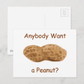 Carte Postale Quelqu'un veut une cacahuète ? Arachide géante dan (Devant / Derrière)