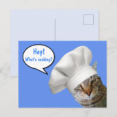 Carte Postale Qu'est-ce que la Cuisine ? Chef Cat (Devant / Derrière)