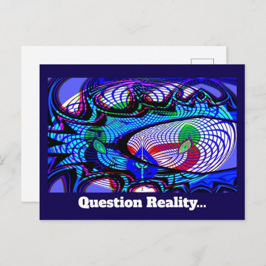 Carte Postale Question Réalité (vous pouvez modifier les mots) (Devant / Derrière)