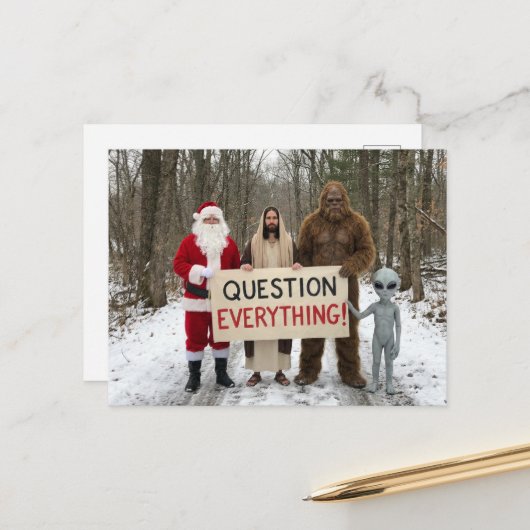 Carte postale Questionner tout (Devant/Arrière en situation)