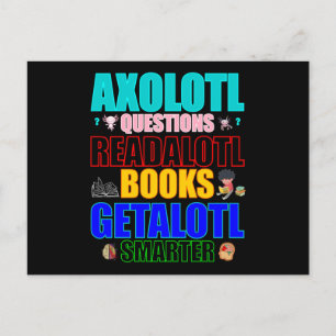 Carte Postale Questions Axolotl Lire Livres Obtenir des mots cou