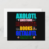 Carte Postale Questions Axolotl Lire Livres Obtenir des mots cou (Devant / Derrière)