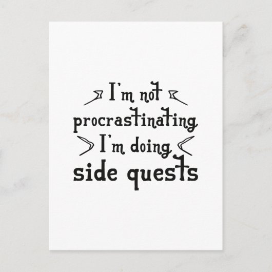 Carte Postale Quête latérale Procrastinante (Devant)