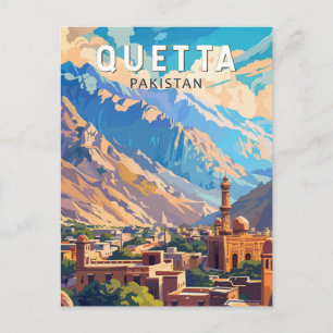 Carte Postale Quetta Pakistan Travel Art Vintage