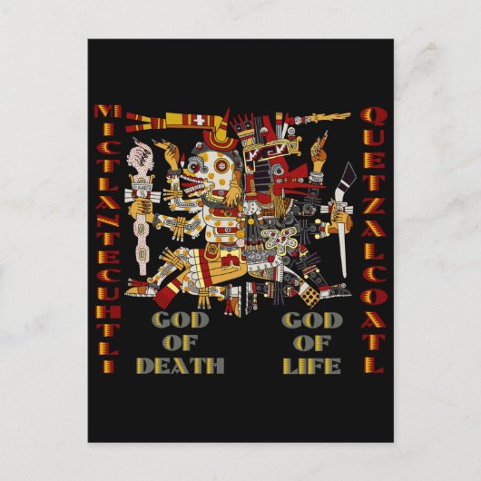 Carte Postale Quetzalcoatl et Mictlantecuhtli (Devant)