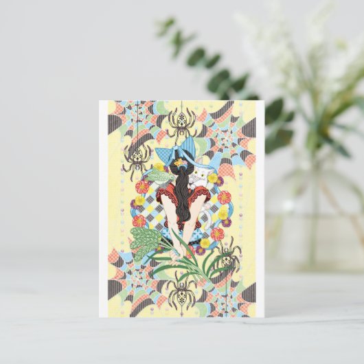 Carte Postale Queue de Ponytail et oreilles de chat (Debout devant)