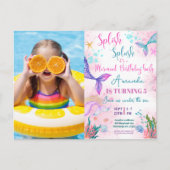 Carte Postale Queue de sirène Aquarelle Anniversaire Sous l'océa (Devant)