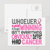 Carte Postale Qui A Dit Le Cancer Du Sein (Devant / Derrière)