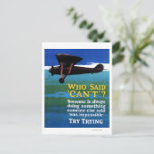 Carte Postale Qui a dit ne peut pas - Essayer (Debout devant)