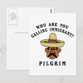 Carte Postale Qui Appelez-Vous Immigrant ? (Devant / Derrière)