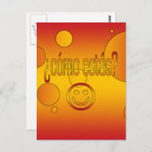 Carte Postale Qui est Cómo Estás ? Espagne Drapeau couleurs Pop  (Devant / Derrière)