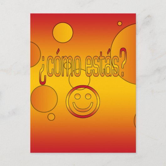 Carte Postale Qui est Cómo Estás ? Espagne Drapeau couleurs Pop  (Devant)