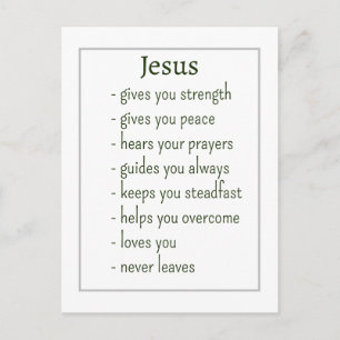Carte Postale Qui est Jésus, rappel réconfortant, cadeau souveni