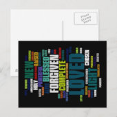 Carte Postale Qui je suis en Christ Arrière - plan Dark (Devant / Derrière)