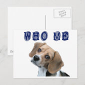 Carte Postale Qui j'empreinte digitale de chien (Devant / Derrière)