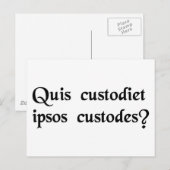 Carte Postale Qui surveillera les gardiens ? (Devant / Derrière)