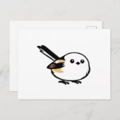 Carte Postale Quiet Minimal Long-Tailed Tit Illustration (Devant / Derrière)