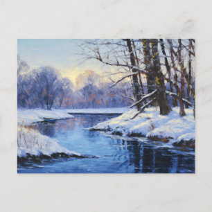 Carte Postale Quiétude hivernale au bord de la rivière Havel gel