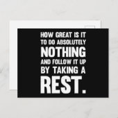 Carte Postale Qu'il est formidable de ne rien faire du tout.. (Devant / Derrière)