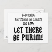 Carte Postale qu'il y ait purim (Devant / Derrière)
