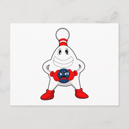 Carte Postale Quille de bowling Boule de bowling (Devant)