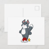 Carte Postale Quilles de chat boule de bowling (Devant / Derrière)