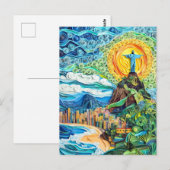 Carte Postale Quilling Christ Rédempteur à Rio (Devant / Derrière)