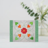 Carte Postale Quilt de Coeurs Whimsy - Bloc #2 (Debout devant)
