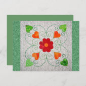 Carte Postale Quilt de Coeurs Whimsy - Bloc #2 (Devant / Derrière)