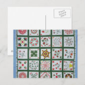 Carte Postale Quilt en aluminium avec fleurs de saison, 1844 (Devant / Derrière)