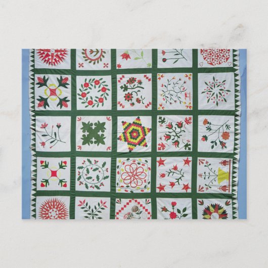 Carte Postale Quilt en aluminium avec fleurs de saison, 1844 (Devant)