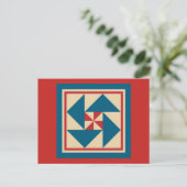 Carte postale Quilt - Spin patriotique (rouge) (Debout devant)