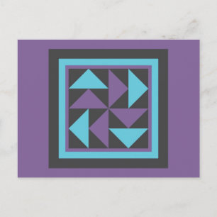 Carte Postale Quilt - Volant Dutchman (violet/bleu