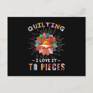 Carte Postale Quilting Et Coudre Je L'Aime Aux Pièces