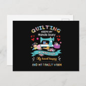 Carte Postale Quilting Garder Mes Mains Occupées Mon Esprit Calm (Devant / Derrière)