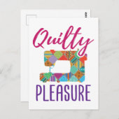 Carte Postale Quilty Plaisir Quilting Lover Quilter Sew Quilter (Devant / Derrière)