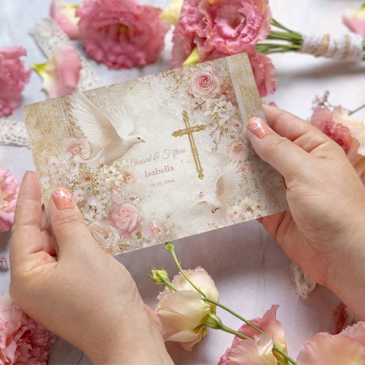 Carte Postale Quince doré et rose céleste, sur mesure