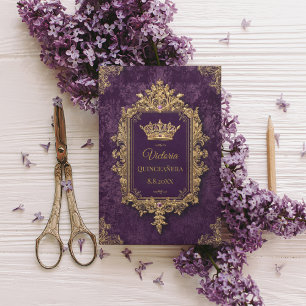 Carte Postale Quinceañera Améthyste Royale, sur mesure