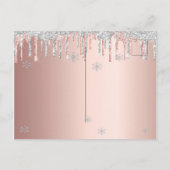 Carte Postale Quinceanera hiver argent parties scintillant rose (Dos)