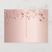 Carte Postale Quinceanera rose or étoiles enregistrer la date (Dos)