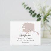 Carte Postale Quinn - Moveable Heart Blush Alaska Map Date de sa (Debout devant)