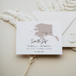 Carte Postale Quinn - Moveable Heart Blush Alaska Map Date de sa<br><div class="desc">Ce thème de voyage,  à l'exception de la date,  comporte une carte de l'Alaska et un support de carte postale. Changez facilement la couleur de la carte et déplacez le coeur autour pour mettre en évidence votre destination.</div>