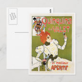 Carte Postale Quinquina Du Valet Le Meilleur Aperitif Boisson Ad (Devant / Derrière)