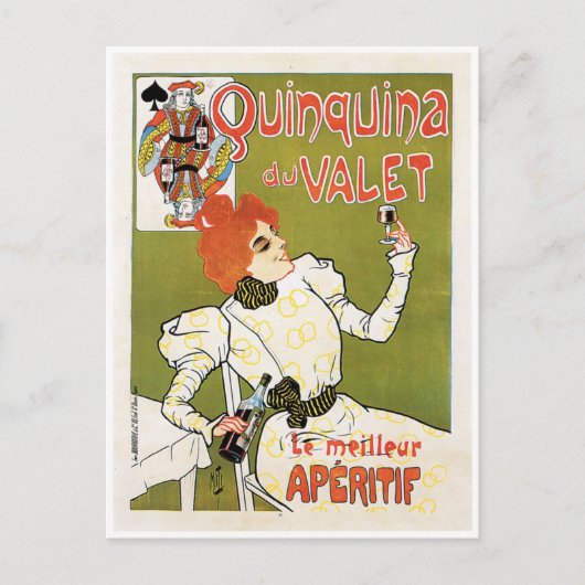 Carte Postale Quinquina Du Valet Le Meilleur Aperitif Boisson Ad (Devant)