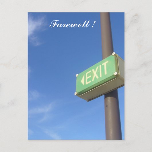 Carte Postale quitter adieu (Devant)