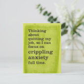 Carte Postale Quitter le travail / Se concentrer sur l'anxiété p (Debout devant)