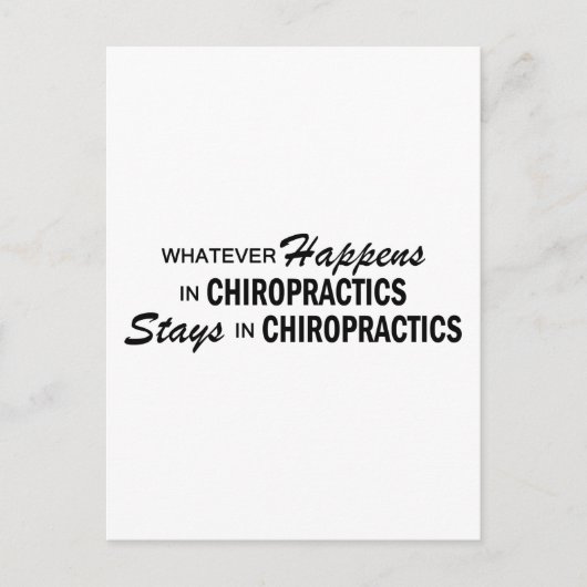 Carte Postale Quoi qu'il arrive - Chiropractics (Devant)