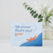 Carte postale Quoi qu'il flotte votre bateau (Debout devant)