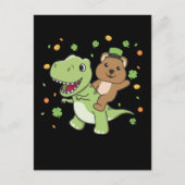 Carte Postale Quokka avec T-rex St. Patrick's Day Irlande Postca (Devant)